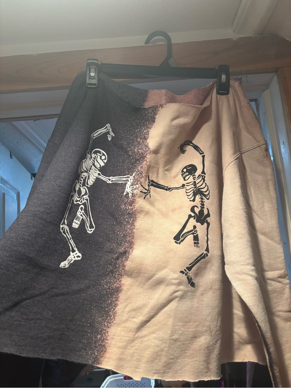 Custom skeleton off shoulder sweatshirt